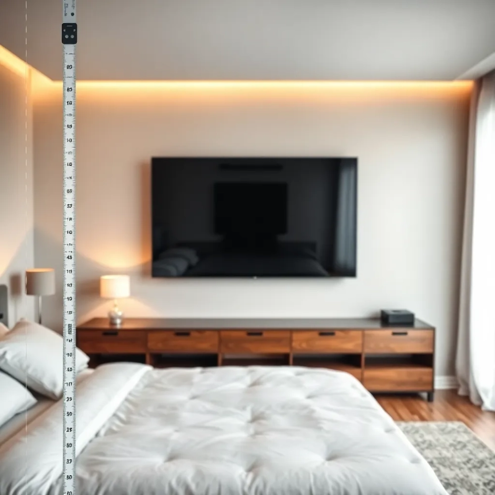 65 cali na jakiej wysokości telewizor w sypialni