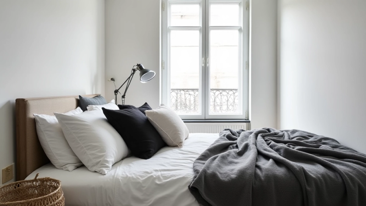 Biało czarna sypialnia jakie dodatki