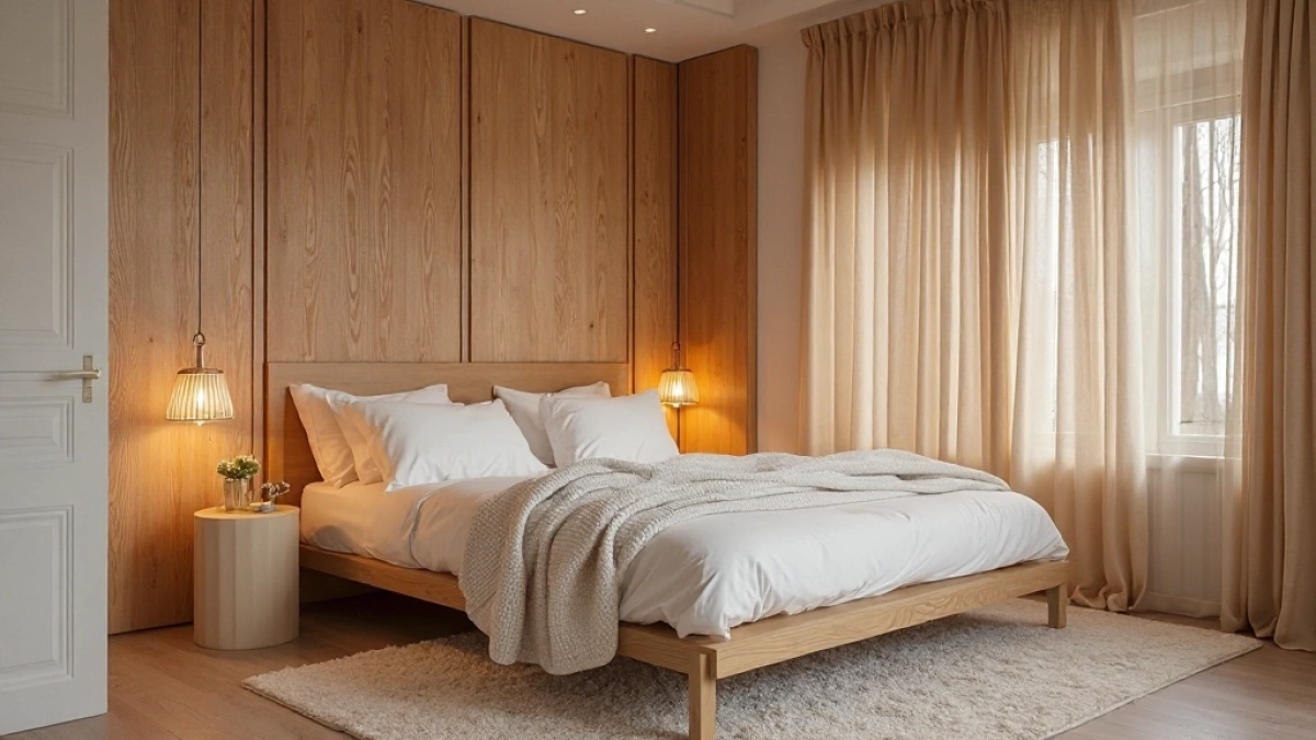 Drewniane panele ścienne do sypialni