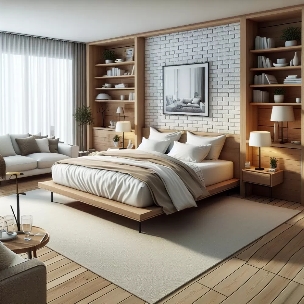 Łóżko Sypialniane W Salonie