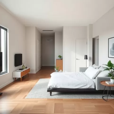 Salon z sypialnią inspiracje