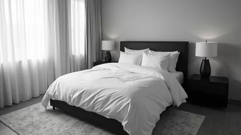 Sypialnia czarno biała