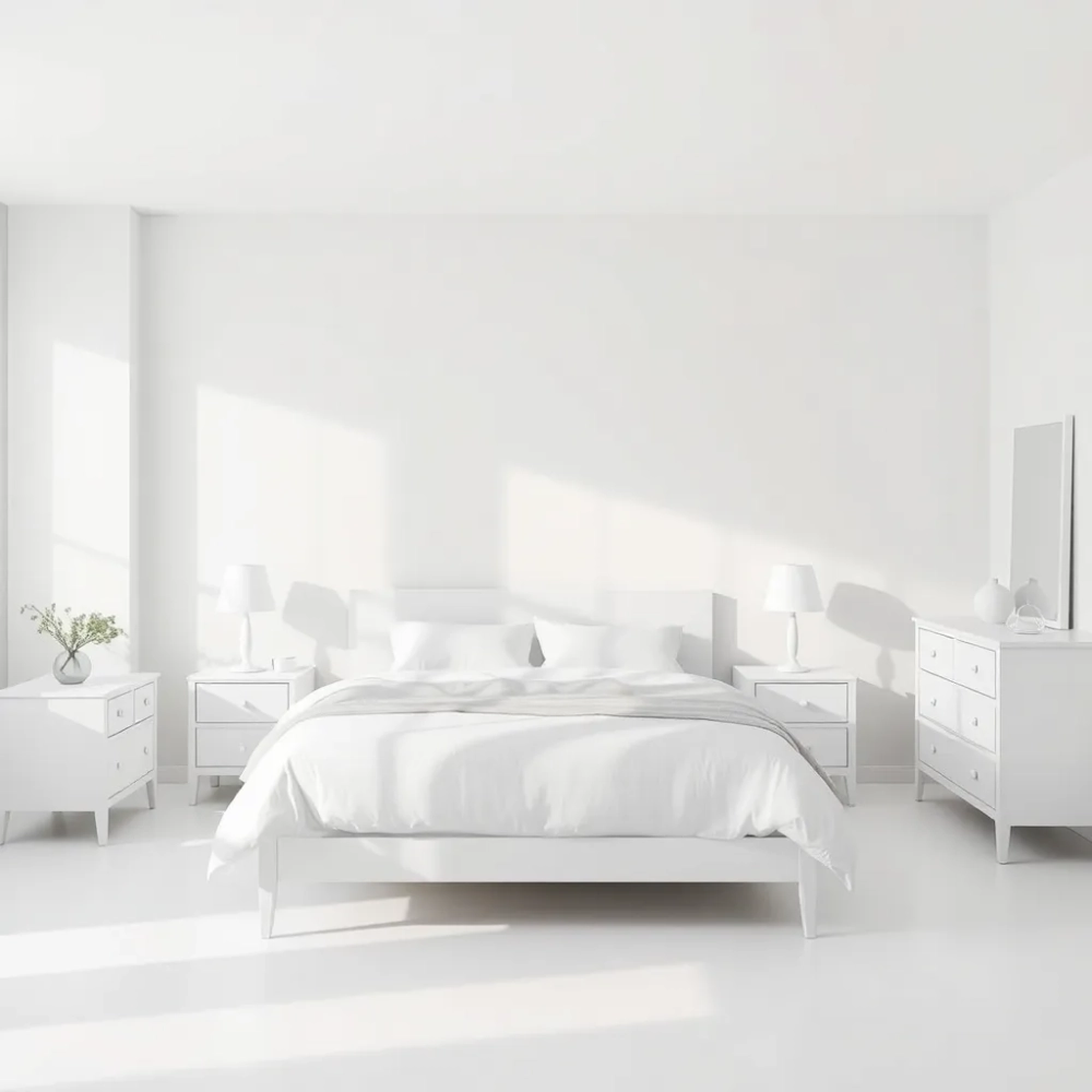 Sypialnia białe meble jakie ściany