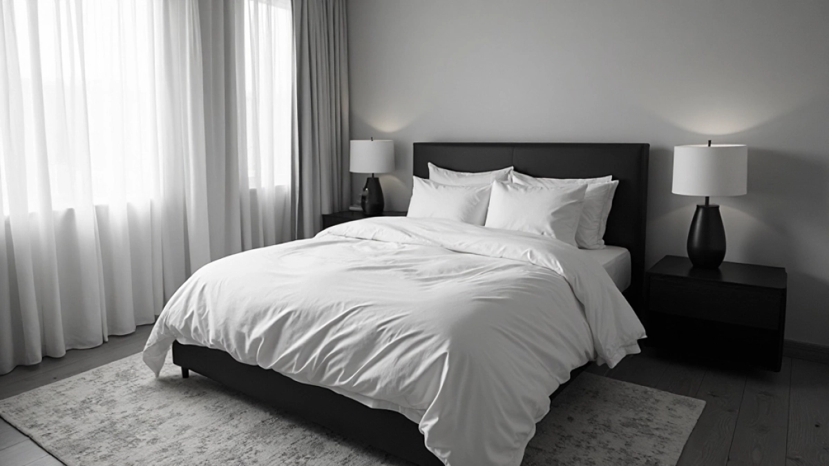 Sypialnia czarno biała