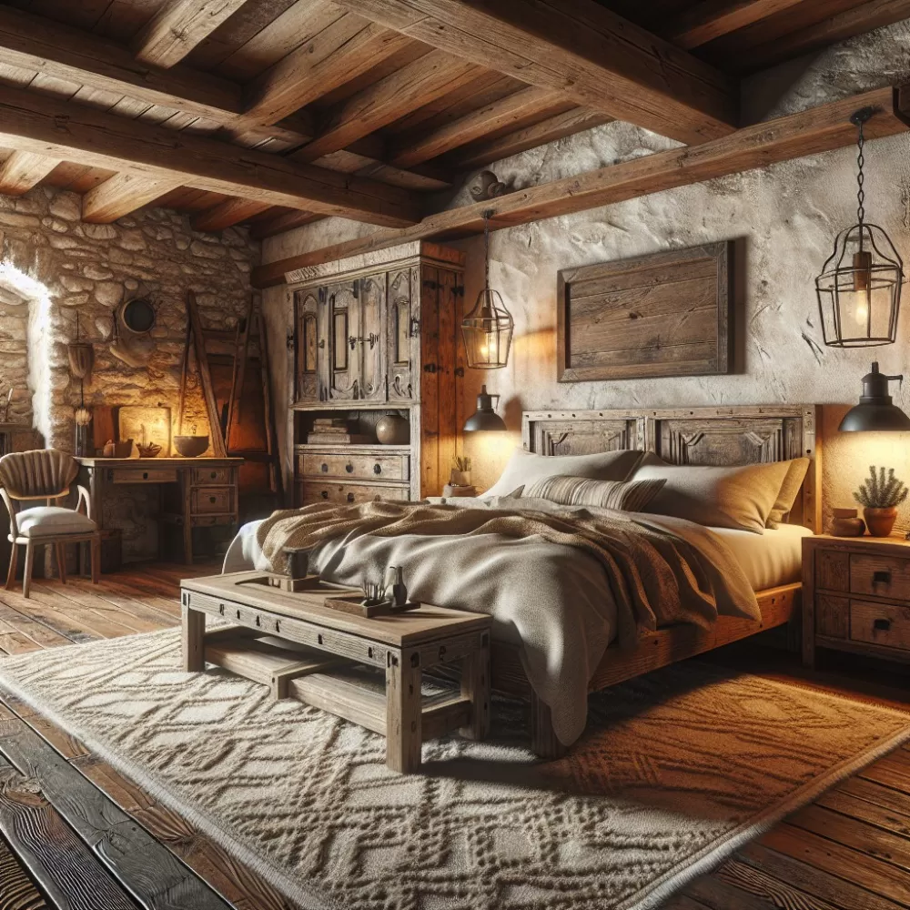 Sypialnia W Stylu Rustykalnym