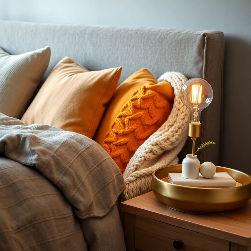 Szara sypialnia jakie dodatki